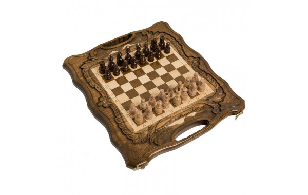 Шахматы + нарды резные Haleyan c Араратом 40 с ручкой kh116 600_380