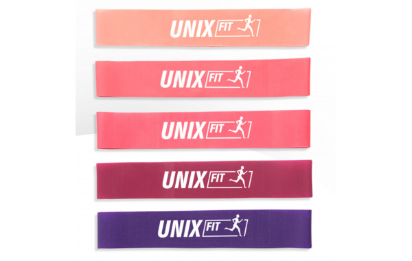 Резинки для фитнеса UnixFit LBU5PCSPK 5 цветов, розовый, сиреневый 600_380