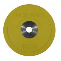 Диск бампированный обрезиненный Foreman D50 мм 15 кг FM\BM-15KG\YL желтый