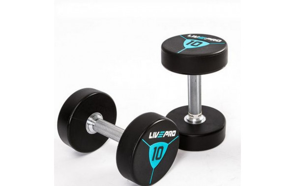 Гантели в уретане 40 кг Live Pro Premium Urethane Dumbbells LP8000-40 600_380