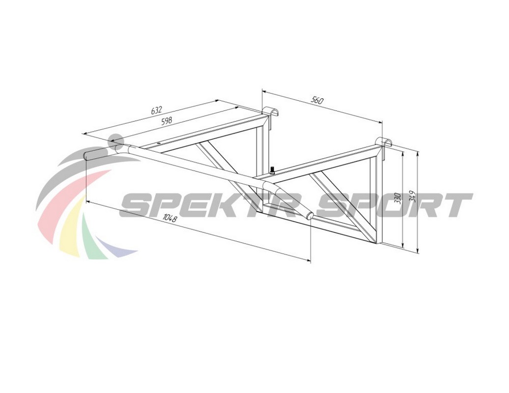 Турник навесной Spektr Sport Школьник 2, синий 1036_800