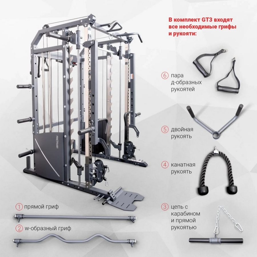Многофункциональный силовой комплекс Protrain GT3B PRO 900_900