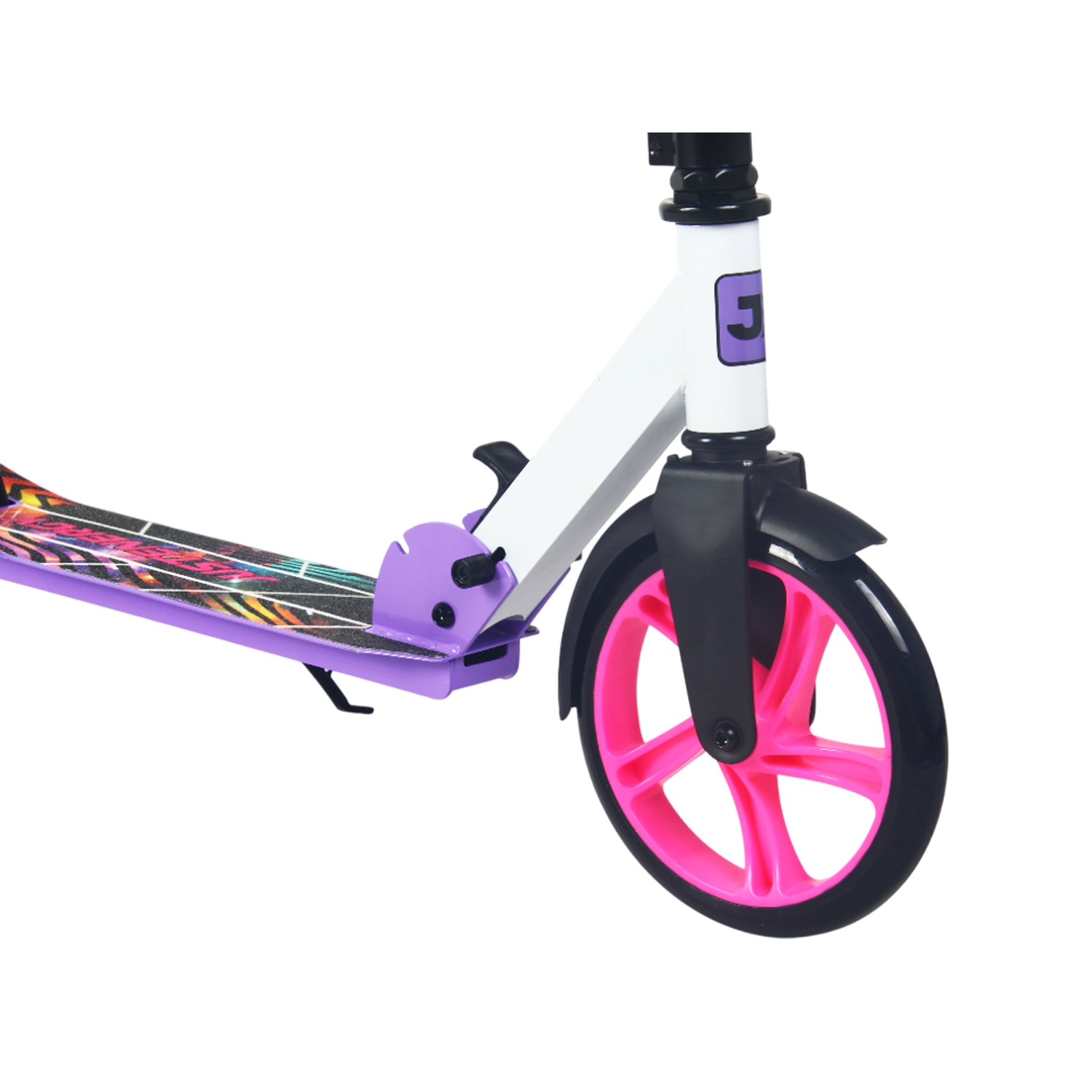 Самокат 200мм Justenergy JE-SA200-50 violet (фонарь и наклейка в подарок) 1500_1500
