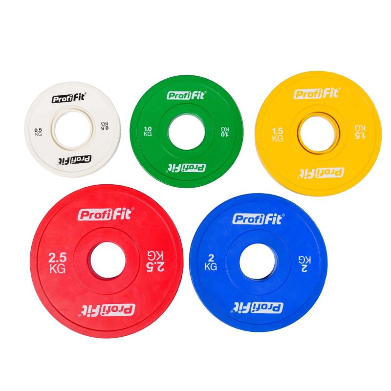 Диск обрезиненный цветной d51мм, 1,5кг Profi-Fit 800_800