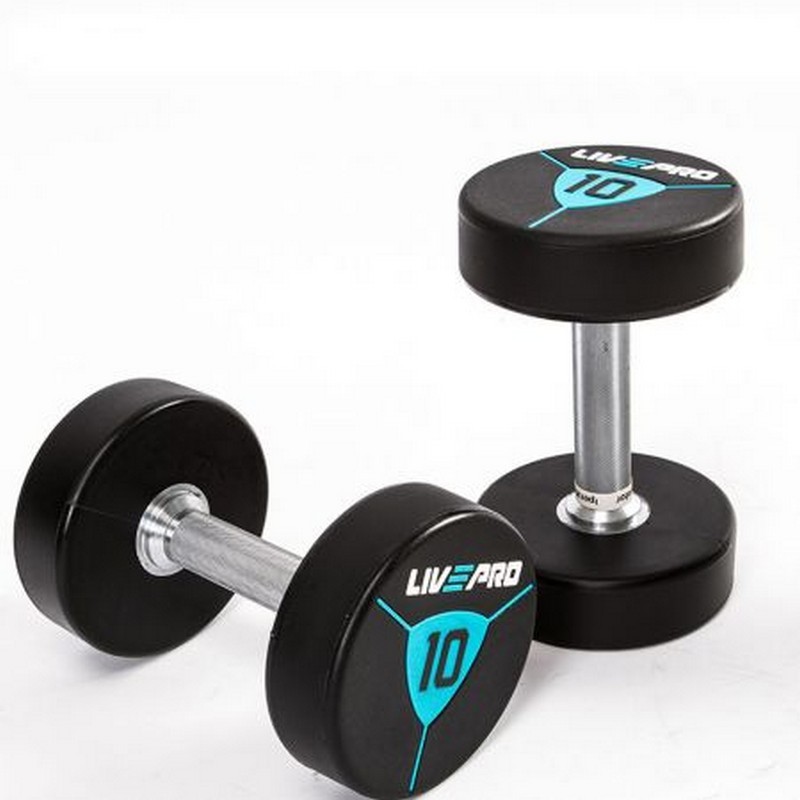 Гантели в уретане 14 кг Live Pro Premium Urethane Dumbbells LP8000-14 800_800