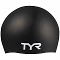 Шапочка для плавания TYR Long Hair Wrinkle-Free Silicone Cap LCSL\001 черный 120_120